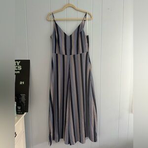 Nordstrom Design Lab Blue and Orange Striped Jumpsuit